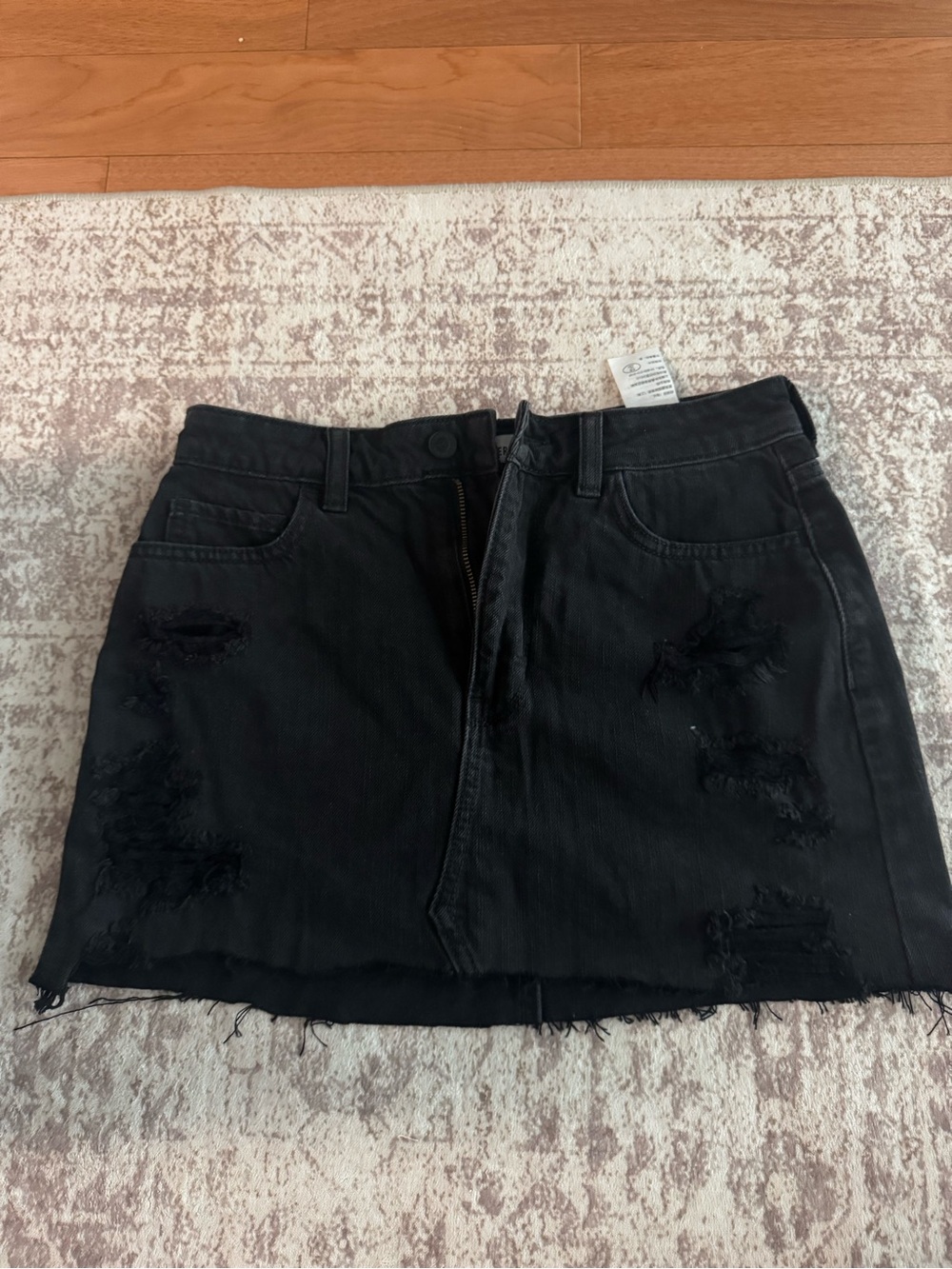 Hollister Black Distressed Mini Skirt